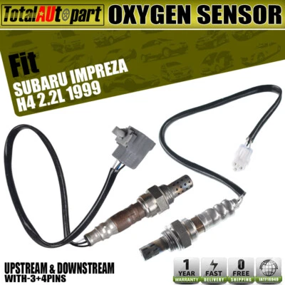 Sensor de oxígeno O2 02 2 piezas para Subaru Impreza 1999 H4 2,2 L aguas arriba y aguas abajo Foto 1 de 4
