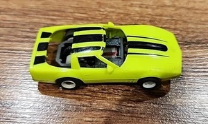 Vintage Tyco Chevy Corvette Flourescent Green & Black HO Slot Car 440x2 Chassis - Picture 1 of 6