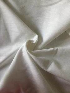 White Textured Weave Poly/Cotton Blend Fabric - 46" x 2y - Shirts, Dress, Home - Picture 1 of 2