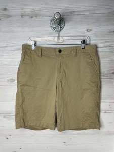 A New Day Shorts Womens 10 Khaki Stretch Chino Flat Front Zip Fly Pockets Casual - Foto 1 di 13