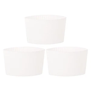 3Pcs White Coffee Cup Sleeve Silicone Non-slip Water Cup Sleeves - Picture 1 of 6