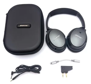 Bose QuietComfort 25 QC25 Wired Noise Canceling Headphones Black + Case *Tested* - Picture 1 of 2