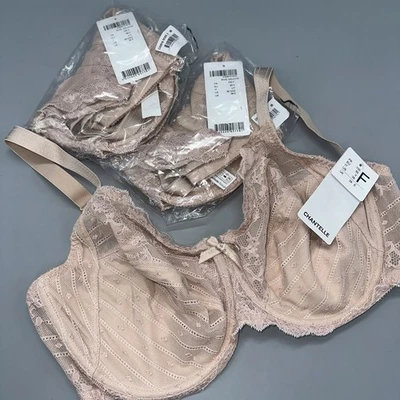 Juego de 3 sujetadores Chantelle 3281 Rive Gauche cobertura completa con aros - rosa - talla 38DDD Foto 1 de 4