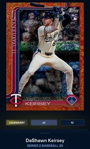 Topps Bunt Series 2 Baseball 25 DASHAWN KEIRSEY [Legendary LE/25] Orange Holo Fo - Picture 1 of 3