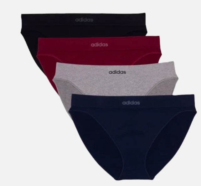 Adidas Women's 4-Pack Seamless Bikini Multicolor Size S