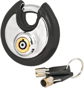 FJM Security SX-795 Hardened Steel Disc Padlock w/ Tubular Keyway Rubber Bumper