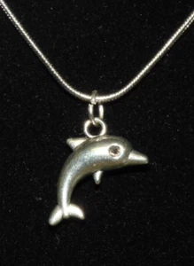 Dolphin necklace in Tibetan Silver - Picture 1 of 4