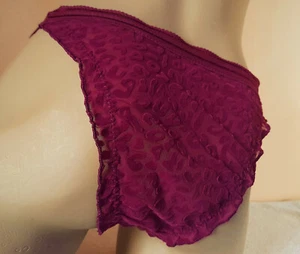 Bikini de nailon granate con volantes transparentes media espalda tanga bragas Reino Unido 12 - EE. UU. 7 - Imagen 1 de 10