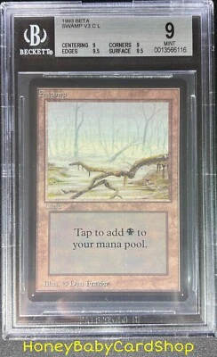 MTG Limited Edition Beta 1993 Swamp (A) BGS 9.0Q++ (Quad++) MINT OldSchool 93/94 - Image 1 of 4