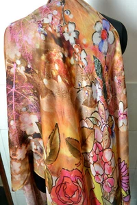 "Through Ring of Finger" Printed Pashmina Scarf. Wonder of Kashmir Handmade Wrap - Picture 1 of 7