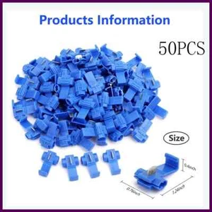 50pcs Wire Cable Connectors Scotch Lock Electric Quick Splice Terminals Crimp - Picture 1 of 25