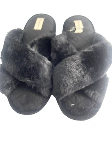 Zapatillas Tanga Dearfoams Mujer Negras Difusas Talla Grande-9-10 Negras - Imagen 1 de 9