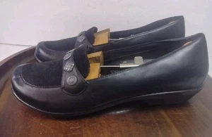 Dansko Slip-On Womens Size 39 EU 8.5 US Black Suede/Leather Shoes (EUC) - Picture 1 of 6