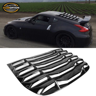 Fits 09-20 Nissan 370Z Rear Window Louver Cover Gloss Black - Image 1 of 4