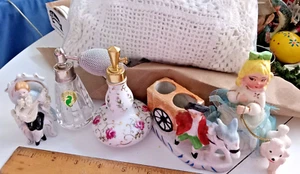 Vintage Vanity Doilies & Waterford/Irice Perfume Automizer, Hat Pin Holder, Plus - Picture 1 of 54