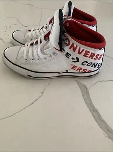 Men’s US 9 Converse Chuck Taylor All Star Hi Street White Black Enamel Reds W 11 - Bild 1 von 18