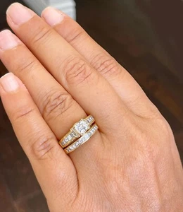 IGI Certified 14k Solid Yellow Gold Princess Cut Diamond Engagement Ring 3.00ctw - Picture 1 of 13