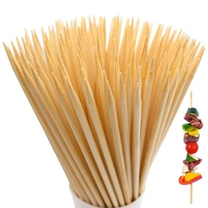 Natural Bamboo Skewers 12inch ฮ=4mm Pack 200bamboo Sticks For Grilling Bbq Kabob - Picture 1 of 7