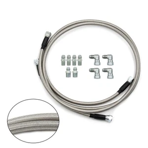 52" Length SS Braided Transmission Cooler Hose Lines For TH350 700R4 TH400, - Picture 1 of 8