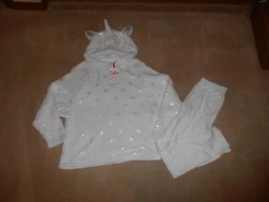 NEW, GIRLS JUSTICE PLUSH HOODED 2 PIECE PAJAMA SET, SIZE S (7/8) - Picture 1 of 2