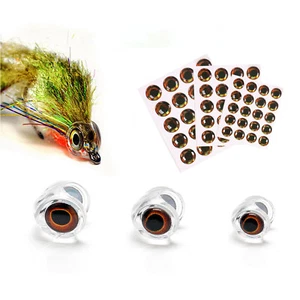 10/30/50pcs Fly Tying Eyes Fish Head Fly Fishing 3D Eyes Streamer Materials - Picture 1 of 9