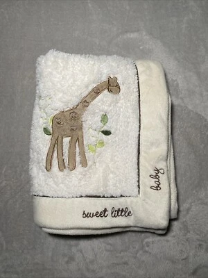 Manta Babies R Us Dulce Pequeño Bebé Hojas de Jirafa Crema Reversible Suave Lovey Foto 1 de 4