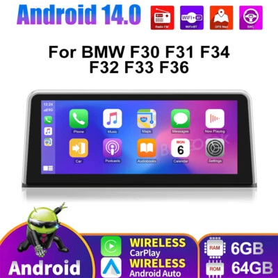 10.25" CarPlay Android 13 Car Stereo GPS 6+64GB For BMW 3 Series F30 F31 F34 NBT - Image 1 of 4