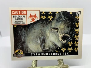 1993 TOPPS JURASSIC PARK Sticker Card - 1 Tyrannosaurus Rex - Picture 1 of 4