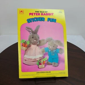1978 Golden The Tale Of Peter Rabbit Sticker Fun Book Stick Color Easter Unused - Imagen 1 de 6