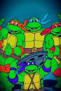 1994 Teenage Mutant Ninja Turtle TMNT boceto estampado de tarjeta, ¡firmado por artista! - Imagen 1 de 1