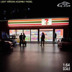 1/64 Diorama Garage Model LED Lighting Parking Lot Scene Display Case Model US - Picture 1 of 76