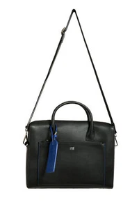 Bolso maletín de cuero texturizado negro clase Cavalli - Imagen 1 de 9