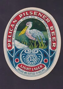 Ancienne étiquette Alcool Hollande BN181222 Bière Pélican - Foto 1 di 1