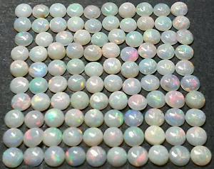52220 - 100 Pcs 3.75 mm Natural Australian Solid White Opal for Sale 11.34carats - Picture 1 of 7