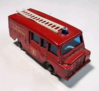 Vintage Lesney Matchbox #57 Red Land Rover HO Diecast Kent Fire Brigade Truck - Image 1 of 4