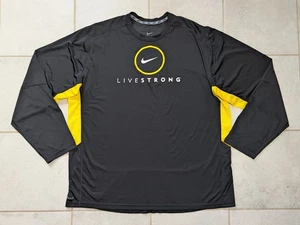 Camisa de manga larga Nike XXL Livestrong Dri-Fit para hombre rendimiento deportivo negra - Imagen 1 de 7
