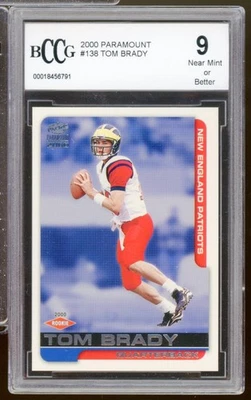 2000 Pacific Paramount #138 Tom Brady Rookie Card BGS BCCG 9 Near Mint+ - Image 1 of 2