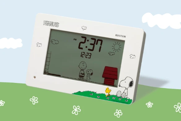 RHYTHM Snoopy Digital Clock with Calendar White 8RDA79MS03 10x16.2x4.5cm