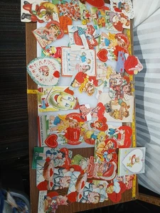 LOTE 37 Tarjetas Antiguas de San Valentín Animadas Extrañas Extrañas Berenjena Oveja y Niño. - Imagen 1 de 4