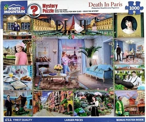 Death In Paris Pinkerton Road Lena Pigareva 1000 24X30 Mystery White Mtn Puzzle - Picture 1 of 1
