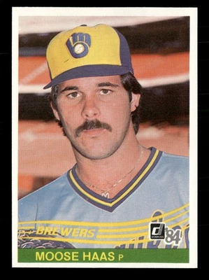 1984 Donruss #368 Moose Haas Milwaukee Brewers - Image 1 of 2
