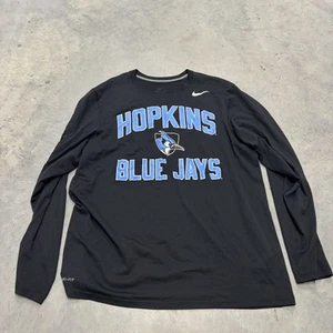 Johns Hopkins University Blue Jays Black Logo Long Sleeve T-Shirt Size XL - Picture 1 of 3