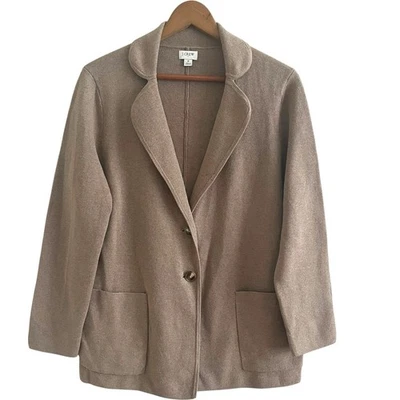 Suéter Blazer J Crew Tejido para Mujer S Chaqueta Tostada De Gran Tamaño Cuadrado Preppy Minimalista Foto 1 de 4
