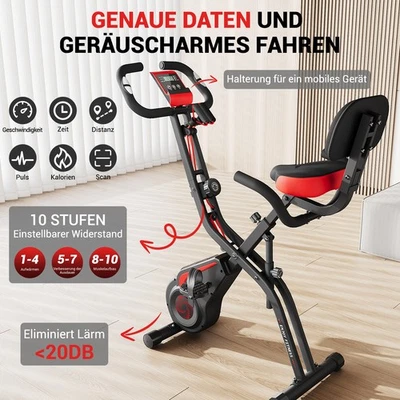 MARKENLOS Quiet Heimtrainer Fahrrad Klappbar Ergometer Hometrainer Senioren Fitnessbikes
