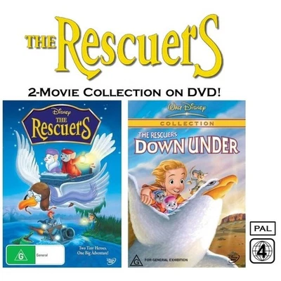 The Rescuers | 2-Movie Collection (DVD, 2-Disc) PAL Region 4 (Down Under) Disney - image 1 of 4