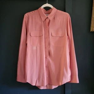 Equipment Femme 100 % Seide Signatur Seide Knopfleiste Hemd In Rosa Größe Medium - Bild 1 von 15