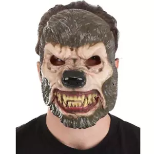Adult Teen Jabber Jaw WOLF MAN Halloween Costume Accessory MASK jaw moves NWT - Picture 1 of 1