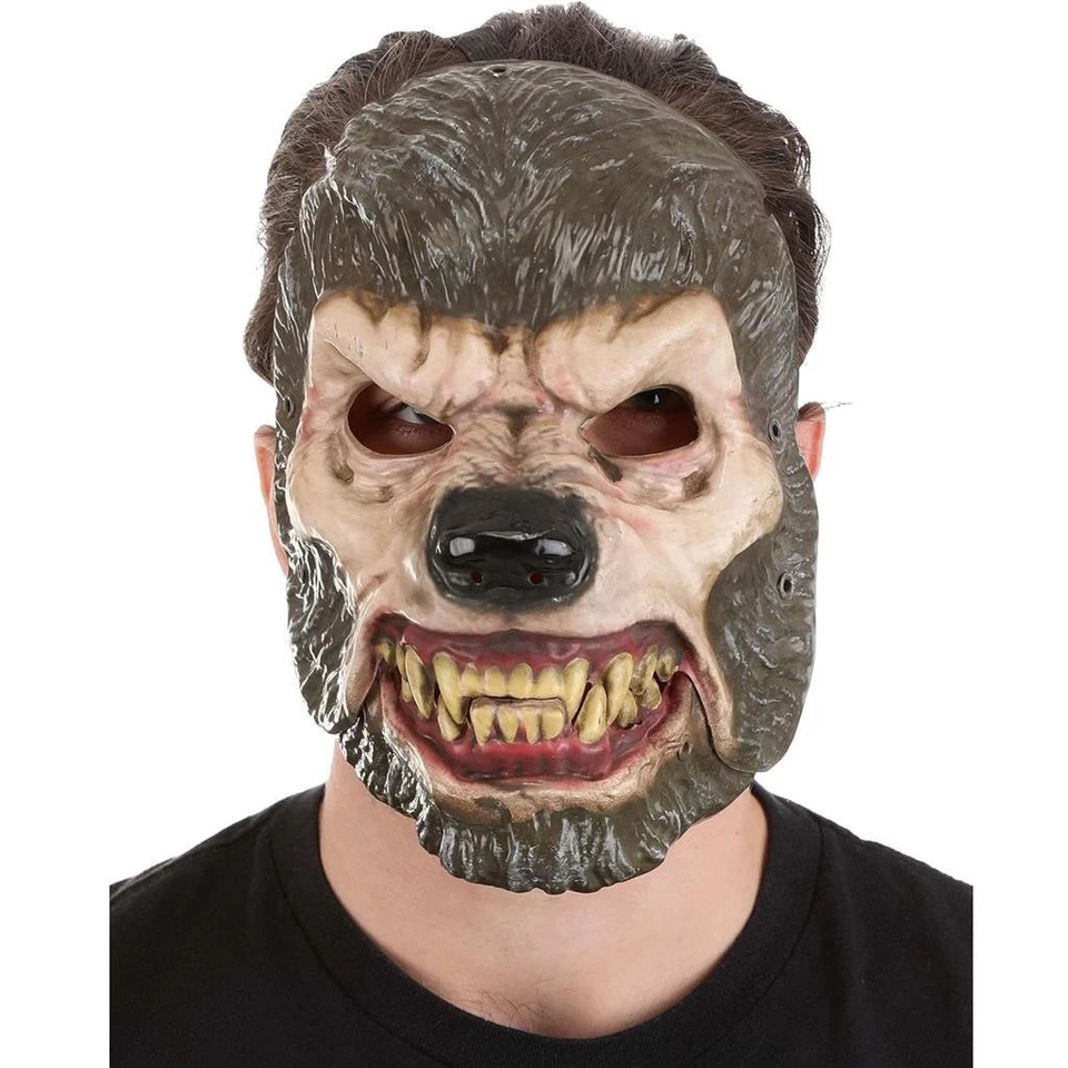 Adult Teen Jabber Jaw WOLF MAN Halloween Costume Accessory MASK  jaw moves NWT - Image 1 of 1