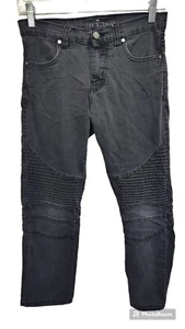 Boys Steve’s Jeans size 12 Moto Black Distressed Biker - Picture 1 of 14