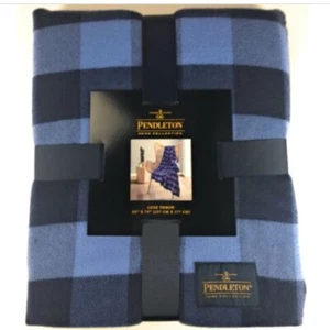 Pendleton Home Collection Luxe Rob Roy Blue Plaid Throw Blanket 50 X 70 - Picture 1 of 4